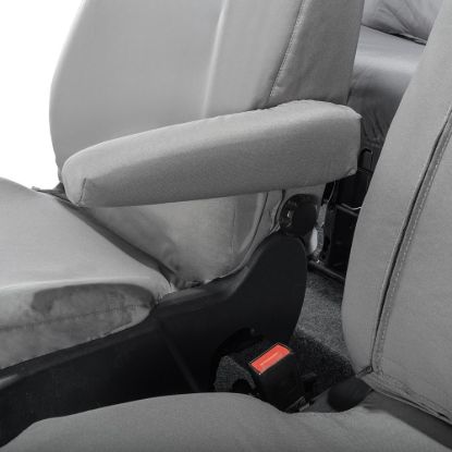 Picture of UK Custom Covers Ford Transit Custom Seat Covers Cotton-Backed PU (2023+) - Front & Rear (6 Seat With Front Pull Down Tray) - Grey | SC334G-131G