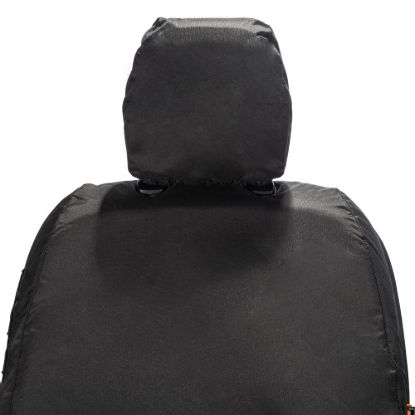Picture of UK Custom Covers Ford Transit Custom Seat Covers Cotton-Backed PU (2023+) - Front (single/Double NO pull Down Tray / Black | SC335B