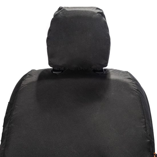 Picture of UK Custom Covers Ford Transit Custom Seat Covers Cotton-Backed PU (2023+) - Front (single/Double NO pull Down Tray / Black | SC335B