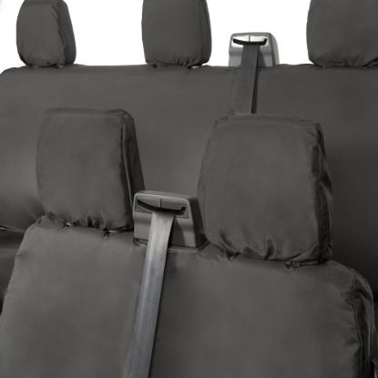 Picture of UK Custom Covers Ford Transit Custom Seat Covers Cotton-Backed PU (2023+) - Front & Rear (6 Seat With Front No Down Tray) - Black | SC335B-131B