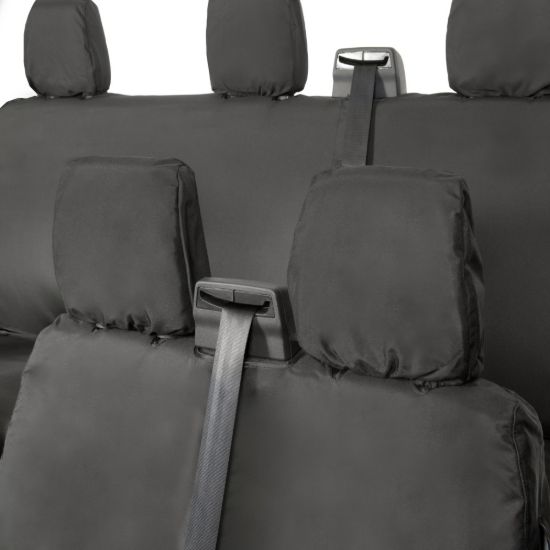 Picture of UK Custom Covers Ford Transit Custom Seat Covers Cotton-Backed PU (2023+) - Front & Rear (6 Seat With Front No Down Tray) - Black | SC335B-131B
