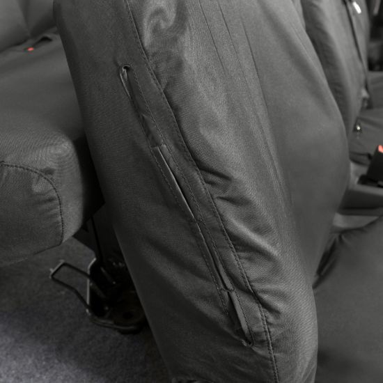Picture of UK Custom Covers Ford Transit Custom Seat Covers Cotton-Backed PU (2023+) - Front & Rear (6 Seat With Front No Down Tray) - Black | SC335B-131B
