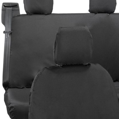 Picture of UK Custom Covers Ford Transit Custom Seat Covers Cotton-Backed PU (2023+) - Front & Rear (5 Seats) - Black | SC336B-131B
