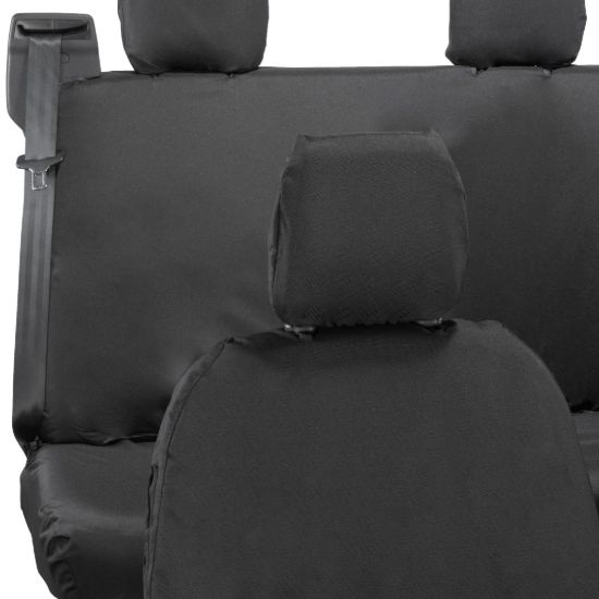 Picture of UK Custom Covers Ford Transit Custom Seat Covers Cotton-Backed PU (2023+) - Front & Rear (5 Seats) - Black | SC336B-131B