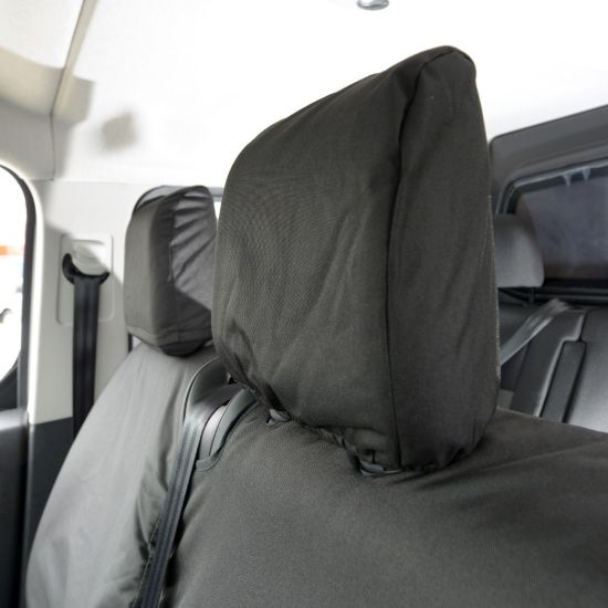 Picture of UK Custom Covers Vauxhall Vivaro Seat Covers Cotton-Backed PU (2019 Onwards) - Front Single/Double NO Split Passenger Base NO Pull Down Tray | SC367B