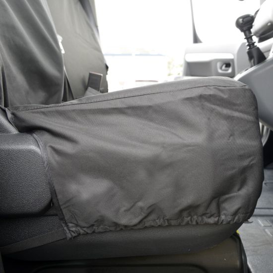 Picture of UK Custom Covers Vauxhall Vivaro Seat Covers Cotton-Backed PU (2019 Onwards) - Front Single/Double NO Split Passenger Base NO Pull Down Tray | SC367B