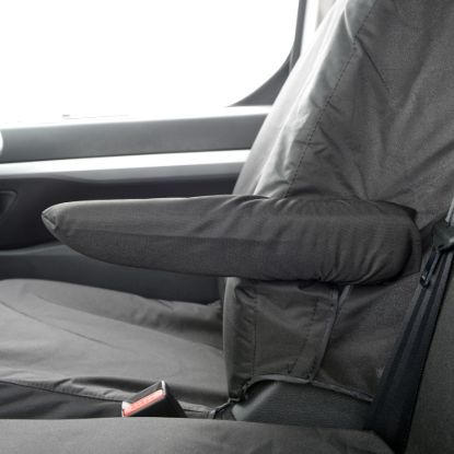 Picture of UK Custom Covers Citroen Dispatch Cotton-Backed Front Seat Covers (2016 Onwards) Black - Single/Double NO Pull Down Tray | SC367B