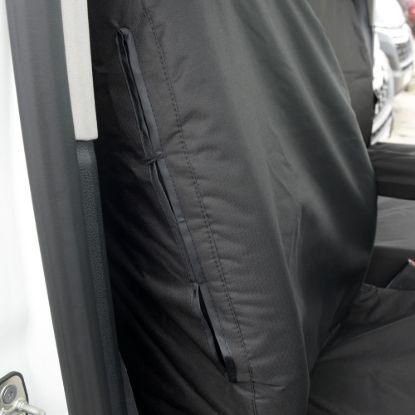 Picture of UK Custom Covers Citroen Dispatch Cotton-Backed Front Seat Covers (2016 Onwards) Black - Single/Double NO Pull Down Tray | SC367B