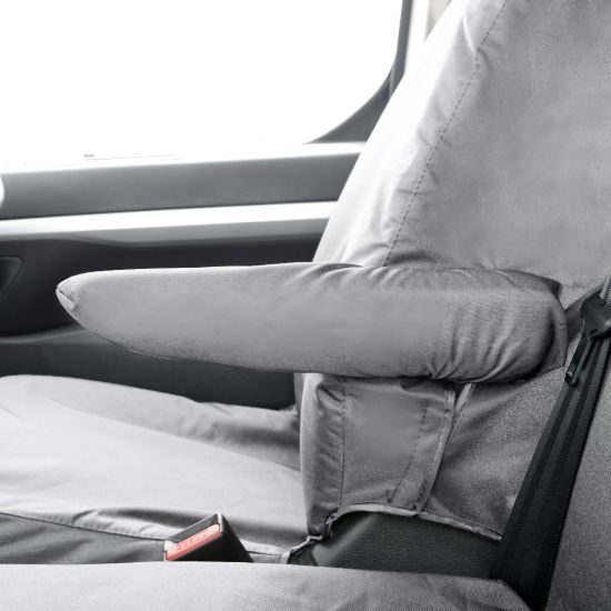 Picture of UK Custom Covers Citroen Dispatch Cotton-Backed Front Seat Covers (2016 Onwards) Grey - Single/Double NO Pull Down Tray | SC367G