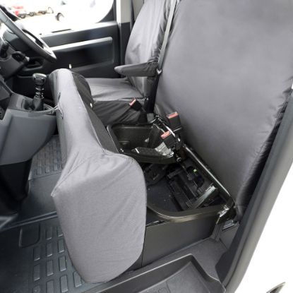 Picture of UK Custom Covers Citroen Dispatch Cotton-Backed Front Seat Covers (2016 Onwards) Grey - Single/Double NO Pull Down Tray | SC367G