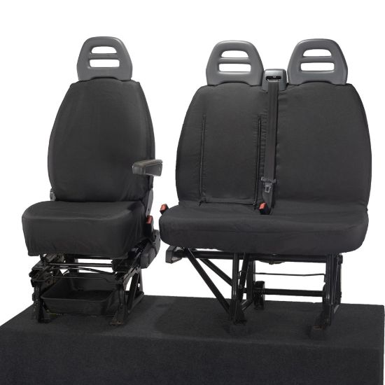 Picture of UK Custom Covers Citroen Relay Cotton-Backed Front Seat Covers (2006-2022) - With Pull Down Tray | SC380B