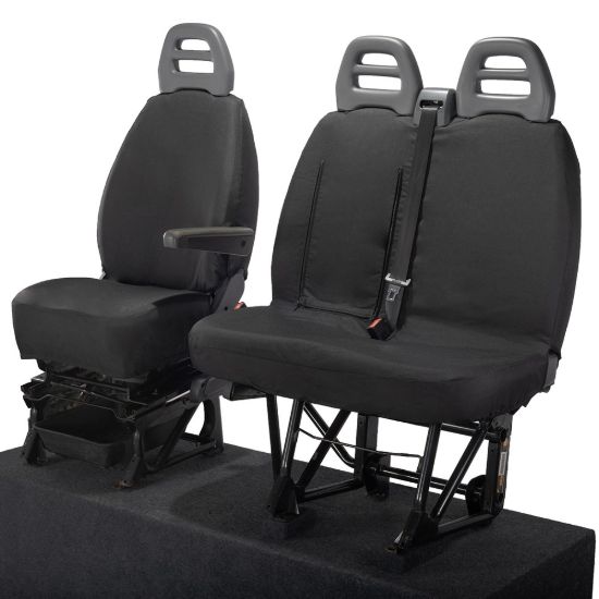 Picture of UK Custom Covers Citroen Relay Cotton-Backed Front Seat Covers (2006-2022) - With Pull Down Tray | SC380B