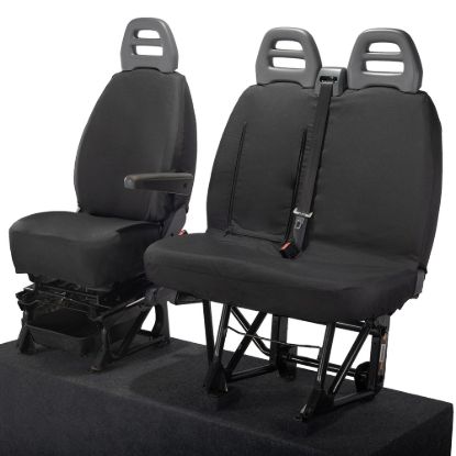 Picture of UK Custom Covers Fiat Ducato Cotton-Backed Front Seat Covers (2006-2022) - With Pull Down Tray | SC380B