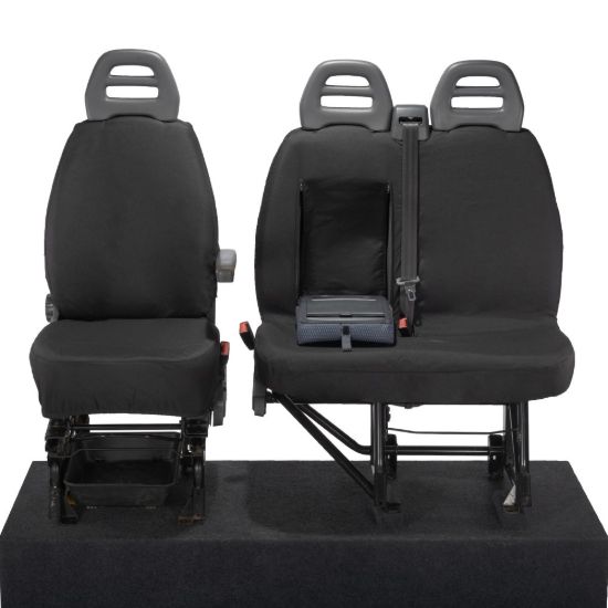 Picture of UK Custom Covers Fiat Ducato Cotton-Backed Front Seat Covers (2006-2022) - With Pull Down Tray | SC380B