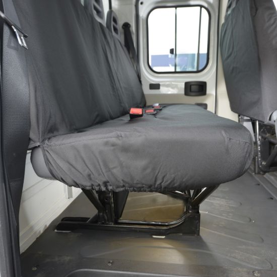 Picture of UK Custom Covers Fiat Ducato Cotton-Backed Front & Rear Seat Covers (2006-2022) - With Front Pull Down Tray | SC380B-381B