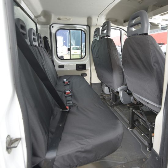 Picture of UK Custom Covers Fiat Ducato Cotton-Backed Rear Seat Covers (2006-2022) - With Pull Down Tray | SC381B