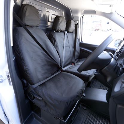 Picture of UK Custom Covers Mercedes Vito Front Seat Covers Cotton-Backed PU (2014 Onwards) - No Split Passenger Base | SC382B