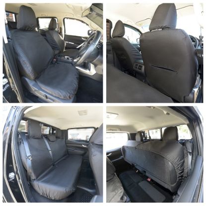 UK Custom Covers Mercedes X Class Front & Rear Seat Covers Cotton-Backed PU (2017-2020)