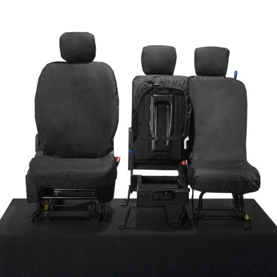 Picture of UK Custom Covers Toyota Proace City Verso Front Seat Covers Cotton-Backed PU (2018 Onwards) - Black | SC403B
