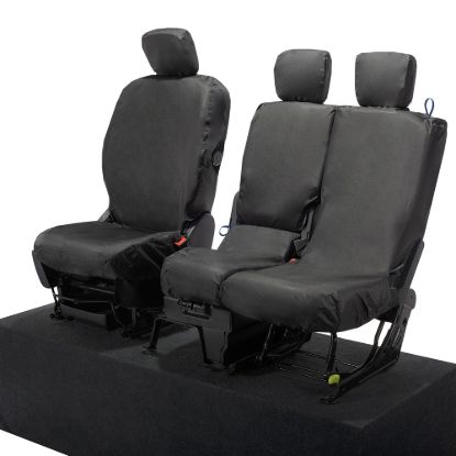 Picture of UK Custom Covers Toyota Proace City Verso Front Seat Covers Cotton-Backed PU (2018 Onwards) - Black | SC403B