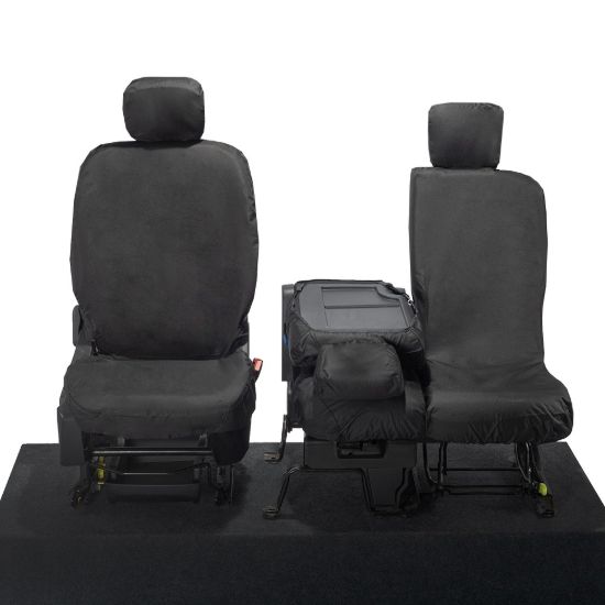 Picture of UK Custom Covers Toyota Proace City Verso Front Seat Covers Cotton-Backed PU (2018 Onwards) - Black | SC403B