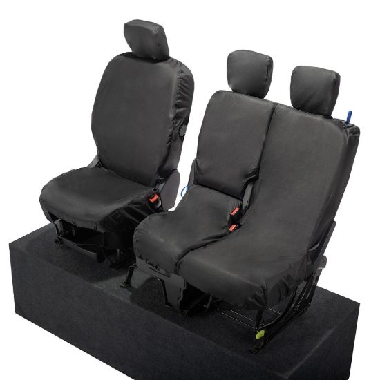 Picture of UK Custom Covers Toyota Proace City Front Seat Covers Cotton-Backed PU (2019 Onwards) - Black | SC403B