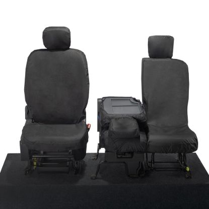 Picture of UK Custom Covers Vauxhall Combo E Front Seat Covers Cotton-Backed PU (2019 Onwards) - 3 Seats Black | SC403B