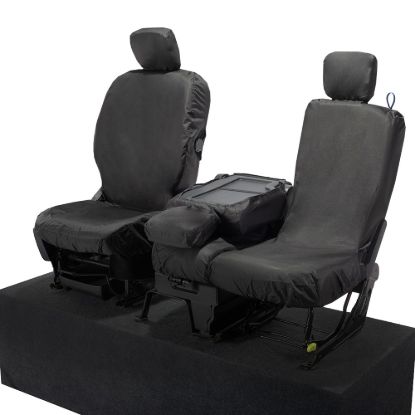 Picture of UK Custom Covers Vauxhall Combo E Front Seat Covers Cotton-Backed PU (2019 Onwards) - 3 Seats Black | SC403B