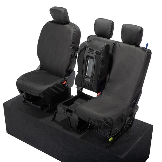 Picture of UK Custom Covers Citroen Berlingo Cotton-Backed Front Seat Covers (2018 Onwards) Black - 3 Seats | SC403B