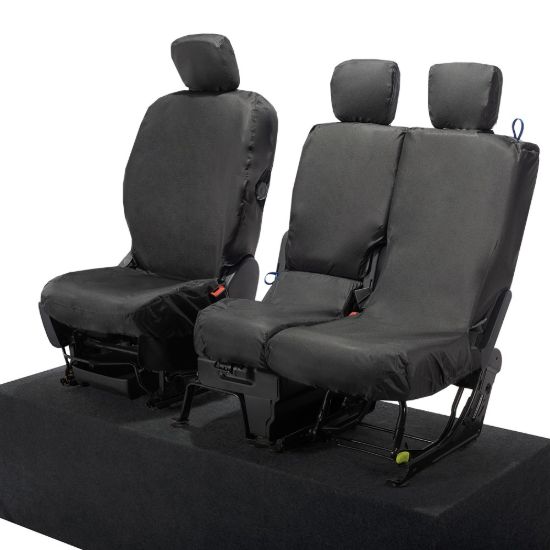 Picture of UK Custom Covers Citroen Berlingo Cotton-Backed Front Seat Covers (2018 Onwards) Black - 3 Seats | SC403B