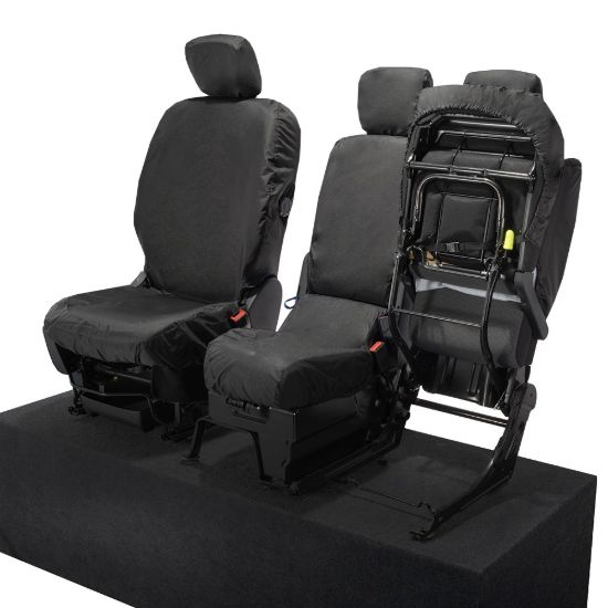 Picture of UK Custom Covers Citroen Berlingo Cotton-Backed Front Seat Covers (2018 Onwards) Black - 3 Seats | SC403B