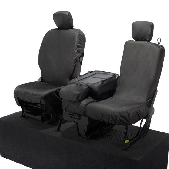 Picture of UK Custom Covers Citroen Berlingo Cotton-Backed Front Seat Covers (2018 Onwards) Black - 3 Seats | SC403B