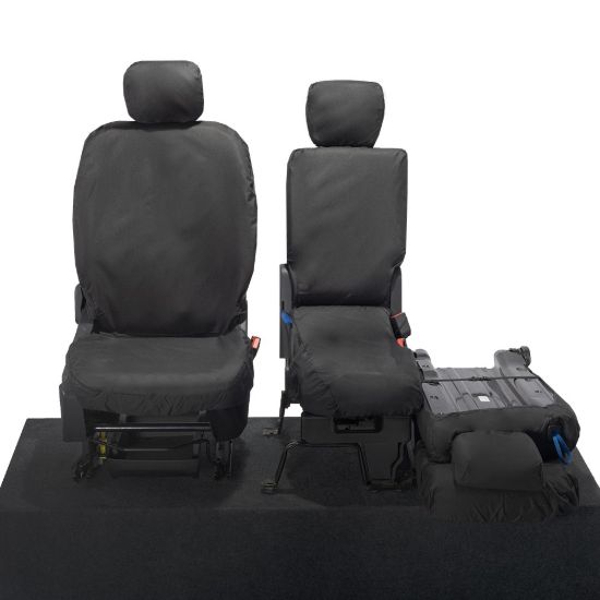 Picture of UK Custom Covers Citroen Berlingo Cotton-Backed Front Seat Covers (2018 Onwards) Black - 3 Seats | SC403B