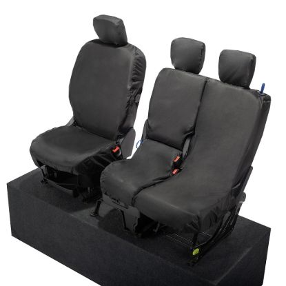 Picture of UK Custom Covers Fiat Doblo Cotton-Backed Front Seat Covers (2022 Onwards) Black - 3 Seats | SC403B