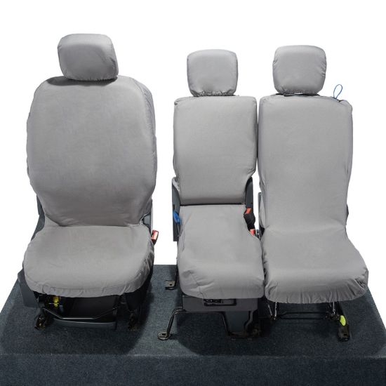 Picture of UK Custom Covers Toyota Proace City Verso Front Seat Covers Cotton-Backed PU (2018 Onwards) - Grey | SC403G