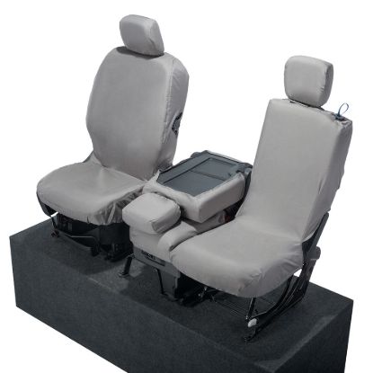 Picture of UK Custom Covers Vauxhall Combo Front Seat Covers Cotton-Backed PU - 3 Seats Grey | SC403G