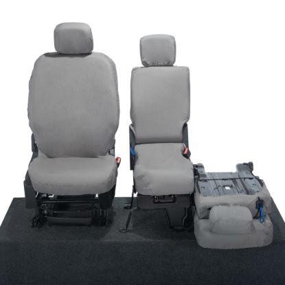 Picture of UK Custom Covers Vauxhall Combo Front Seat Covers Cotton-Backed PU - 3 Seats Grey | SC403G