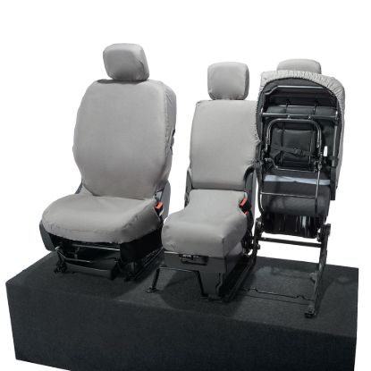 Picture of UK Custom Covers Vauxhall Combo Front Seat Covers Cotton-Backed PU - 3 Seats Grey | SC403G