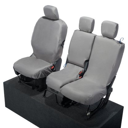 Picture of UK Custom Covers Vauxhall Combo E Front Seat Covers Cotton-Backed PU (2019 Onwards) - 3 Seats Grey | SC403G