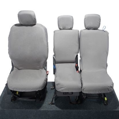 Picture of UK Custom Covers Fiat Doblo Cotton-Backed Front Seat Covers (2022 Onwards) Grey - 3 Seats | SC403G