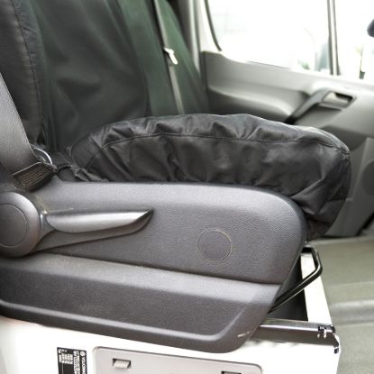 Picture of UK Custom Covers Mercedes Sprinter Front Seat Covers Cotton-Backed PU (2018 Onwards) - Black | SC415B