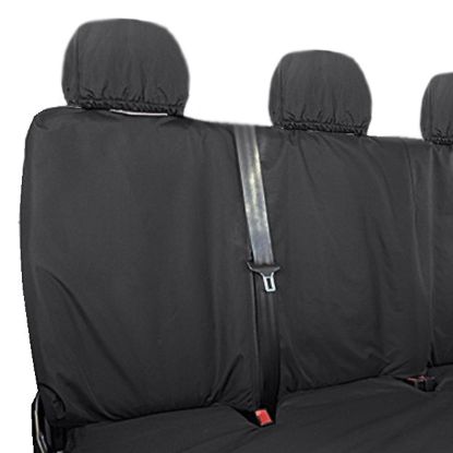 Picture of UK Custom Covers Mercedes Sprinter Front & Rear Seat Covers Cotton-Backed PU (2018 Onwards) - Black | SC415B-416B