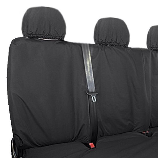 Picture of UK Custom Covers Mercedes Sprinter Front & Rear Seat Covers Cotton-Backed PU (2018 Onwards) - Black | SC415B-416B