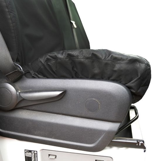 Picture of UK Custom Covers Mercedes Sprinter Front & Rear Seat Covers Cotton-Backed PU (2018 Onwards) - Black | SC415B-416B