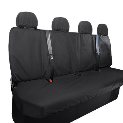 Picture of UK Custom Covers Mercedes Sprinter Front & Rear Seat Covers Cotton-Backed PU (2018 Onwards) - Black | SC415B-416B