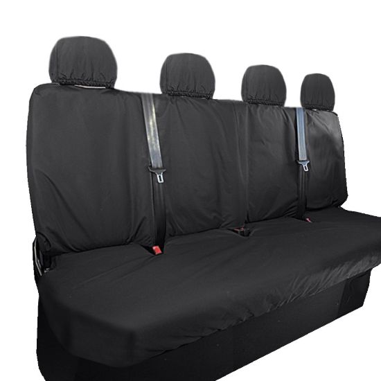 Picture of UK Custom Covers Mercedes Sprinter Front & Rear Seat Covers Cotton-Backed PU (2018 Onwards) - Black | SC415B-416B