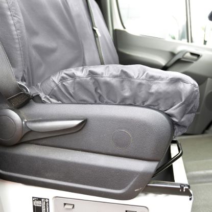 Picture of UK Custom Covers Mercedes Sprinter Front Seat Covers Cotton-Backed PU (2018 Onwards) - Grey | SC415G