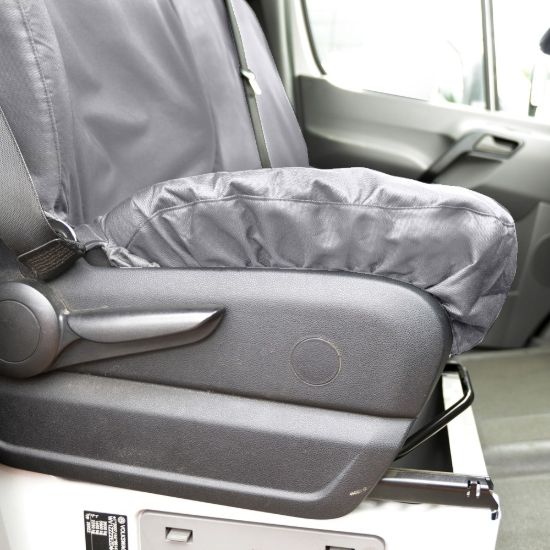 Picture of UK Custom Covers Mercedes Sprinter Front Seat Covers Cotton-Backed PU (2018 Onwards) - Grey | SC415G
