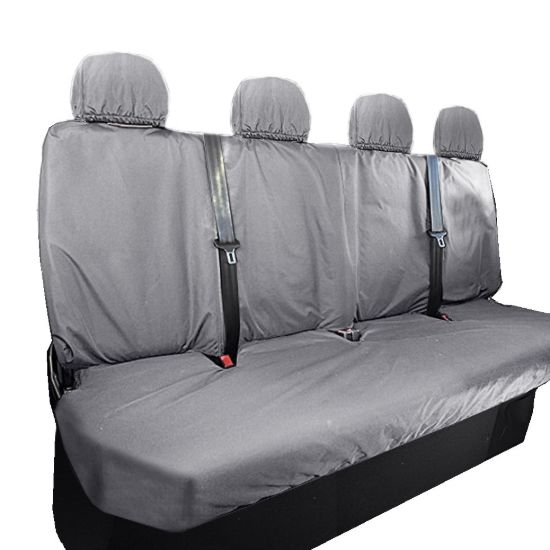 Picture of UK Custom Covers Mercedes Sprinter Front & Rear Seat Covers Cotton-Backed PU (2018 Onwards) - Grey | SC415G-416G