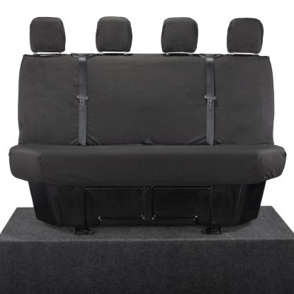UK Custom Covers Mercedes Sprinter Rear Seat Covers Cotton-Backed PU (2018 Onwards) - Black